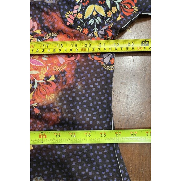 Women’s XL Abstract Floral Rhinestone Skull Embellished Tunic Top Whimsy Artsy - Picture 7 of 13